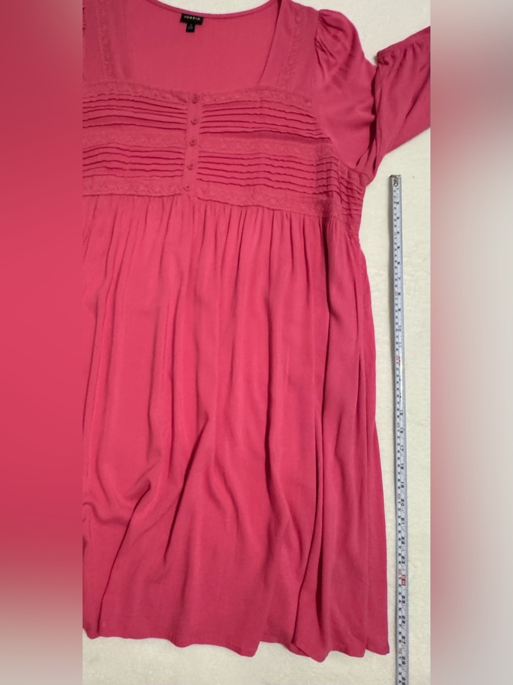 Torrid Mini Rayon Pink Slub Pintuck Neck Skater Dress Size 3X - Picture 10 of 11